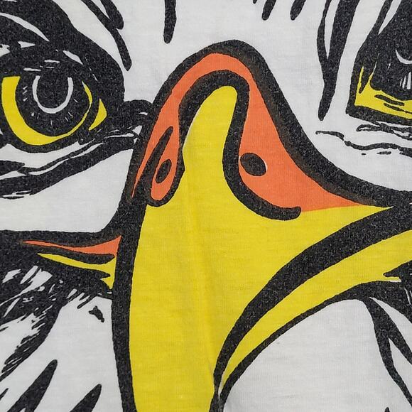 Vintage 90s Alaska Bald Eagle Shirt Large 23x27 White Artwork - Picture 10 of 14